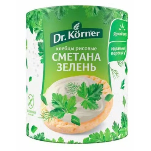 Dr.Korner хлебцы рисовые сметана и зелень, 80 гр