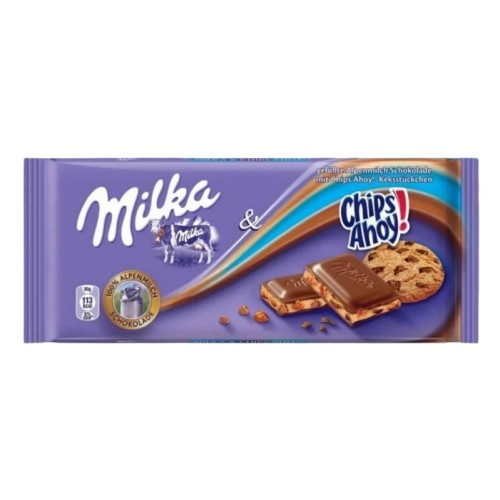 Milka шоколад молочный Chips Ahoy с крошкой из овсяного печенья, 100 гр