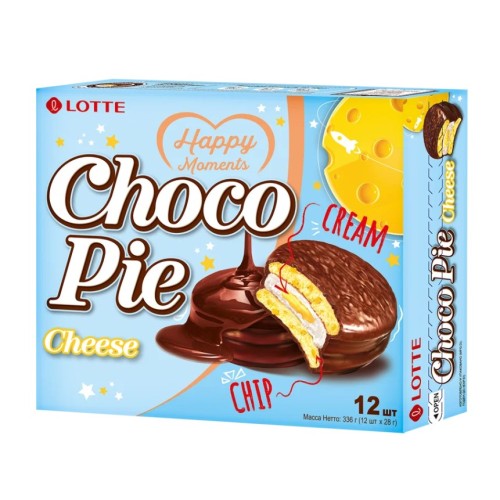 Lotte печенье Choco Pie со вкусом сыра, 12 х 28 гр