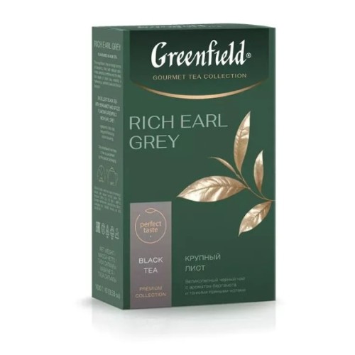 Greenfield чай черный Rich Earl Gray, крупнолистовой, 100 гр