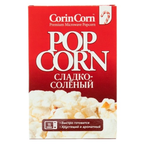 CorinCorn попкорн для СВЧ сладко-соленый, 85 гр