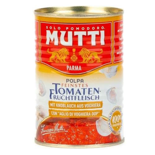 Mutti томаты кубиками с чесноком, 400 гр