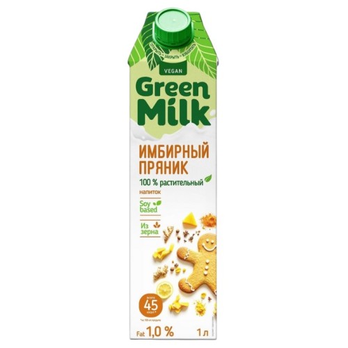 Green Milk напиток соевый Имбирный пряник, 1л