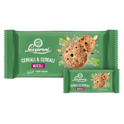 Lazzaroni печенье злаковое Бискотти с мюсли, 260 гр