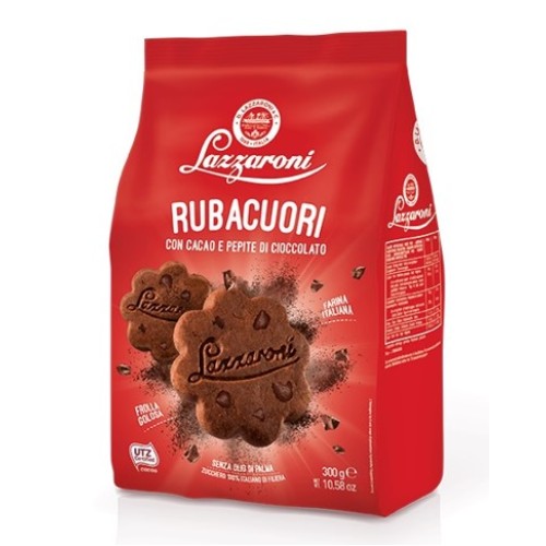 Lazzaroni печенье с какао и шоколадной крошкой Rubacuori, 300 гр