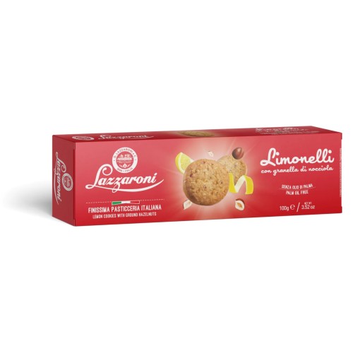 Lazzaroni печенье лимонное с фундуком Limonelli, 100 гр