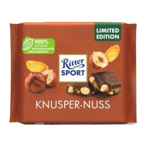 Ritter Sport шоколад молочный Knusper-Nuss, 100 гр