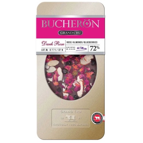 Bucheron Grand Cru шоколад горький с миндалем, черникой и лепестками роз, 100 гр