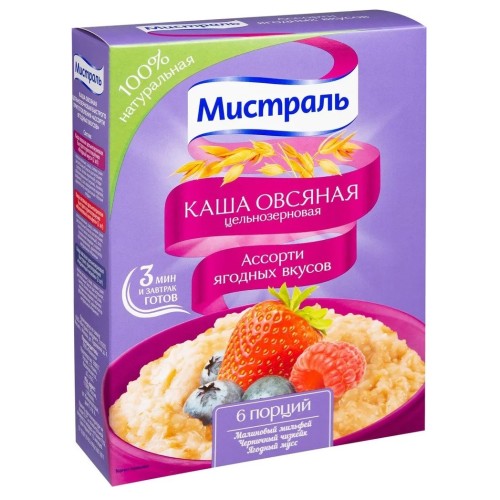 Мистраль каша Ягодное ассорти, 6×40 гр