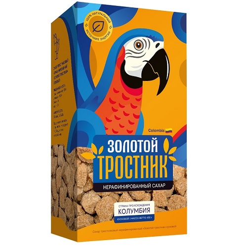 Золотой Тростник сахар тростниковый кусковой, 450 гр