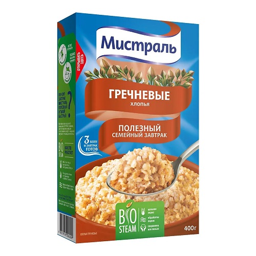 Мистраль хлопья гречневые, 400 гр