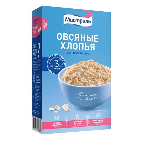 Мистраль хлопья овсяные, 400 гр (экспорт)