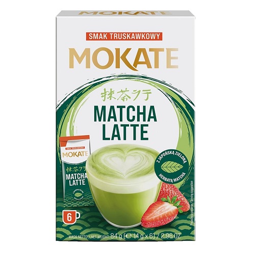 Mokate Latte Matcha Клубника, 6 х 14 гр