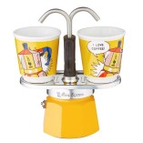 Bialetti Set Mini Express Lichtenstein гейзерная кофеварка и 2 чашки