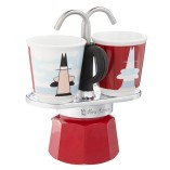 Bialetti Set Mini Express Magrite гейзерная кофеварка и 2 чашки