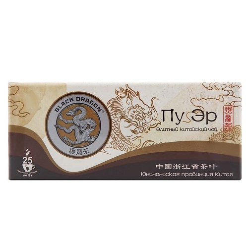 Черный Дракон чай Пу Эр, 25 пакетиков