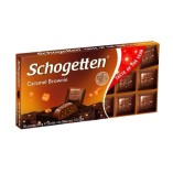 Schogetten шоколад молочный, брауни с кусочками печенья и карамели, 100 гр