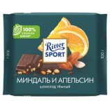 Ritter Sport Темный шоколад, Миндаль и Апельсин, 100 гр