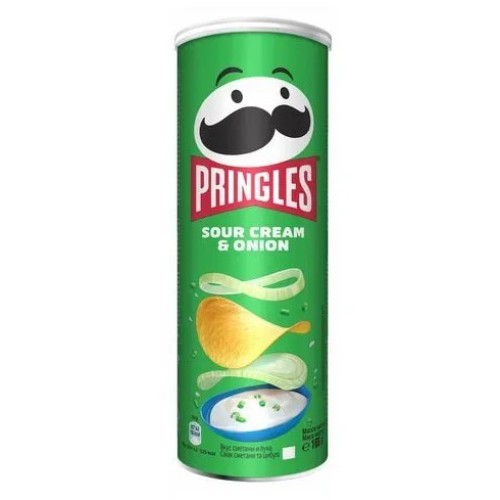 Pringles чипсы картофельные Сметана / Зеленый лук, 165 гр