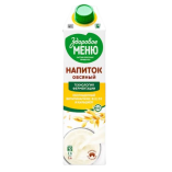 Здоровое меню молоко овсяное обогащенное кальцием и витаминами, 1л