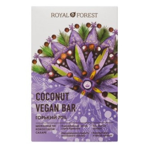 Royal Forest горький шоколад 70%, vegan, 50 гр