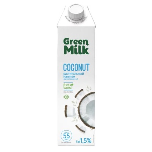 Green Milk напиток на рисовой основе Кокос, 1л