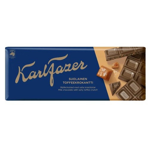 Karl Fazer шоколад молочный с соленой карамелью, 180 гр
