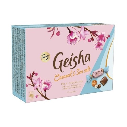 Fazer конфеты из молочного шоколада Geisha с соленой карамелью, 150 гр
