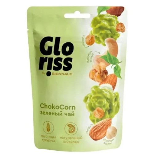 Gloriss ChokoCorn конфеты глазированные с зеленым чаем, 90 гр