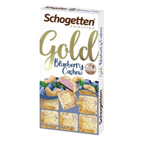 Schogetten Gold шоколад молочный с черникой и кешью, 100 гр