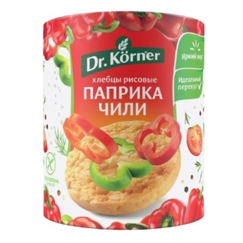 Dr.Korner хлебцы рисовые Паприка Чили, 80 гр