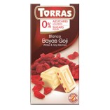 Torras белый шоколад без сахара с ягодами годжи, 75 гр