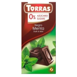 Torras темный шоколад без сахара с мятой, 75 гр