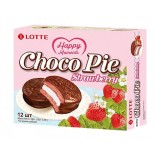 Lotte печенье Choco Pie со вкусом клубники, 12 х 28 гр