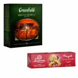 Чай Greenfield и печенье