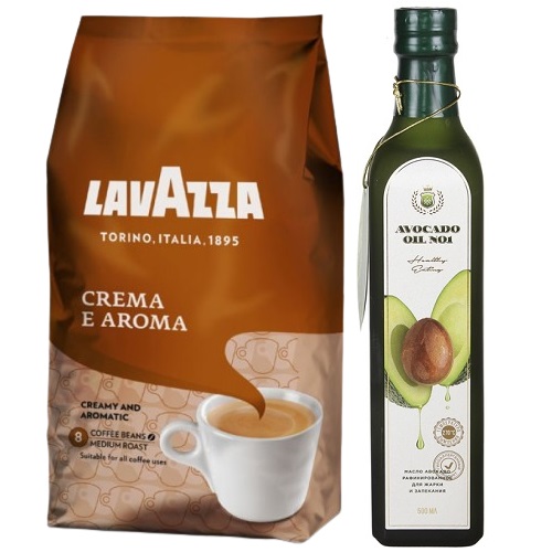 Кофе в зернах и масло авокадо Кофе в зернах и масло авокадо