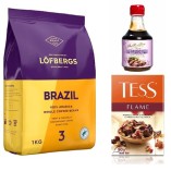 Кофе в зернах, соус Терияки и травяной чай