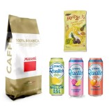 Кофе зерновой Musetti, 3 безалкогольных пива и финиковый батончик