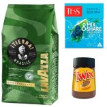 Кофе в зернах, чай зеленый и шоколадная паста