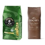 Кофе в зернах и горячий шоколад