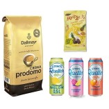 Кофе в зернах, 3 безалкогольных пива и финиковые батончики