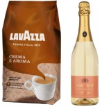 Кофе в зернах Lavazza и безалкогольное игристое вино