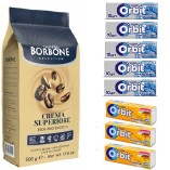 Кофе в зернах Borbone и 8 жевательных резинок