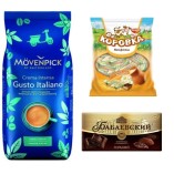 Кофе в зернах Movenpick, шоколад и конфеты