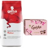 Кофе в зернах Gima и шоколадные конфеты