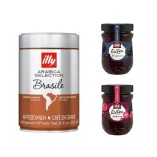 Кофе в зернах и два джема