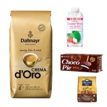 Кофе в зернах, вода и 2 вида печенья