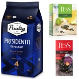 Кофе в зернах, чай черный, чай зеленый