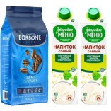 Кофе в зернах Borbone и 2 л соевого молока