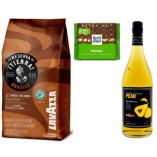 Кофе зерновой, сироп и шоколад молочный